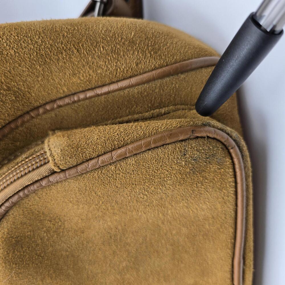 DSI America Backpack Style Suede Leather Purse with Western Buckle Detail - Picture 9 of 9